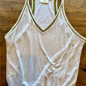 Maeve by Anthropology. White and Green Women's Tank Top. XL